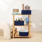 MiniArk Small Storage Baskets for Organizing | Closet Organizer Bins | Shelf Toy Basket | Woven Rope Baskets | Cube Decorative Box | Shallow Basket | 11.5x7.5x4.7” | 4 Packs Navy Blue - Image 6