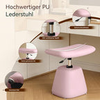 PU Leather Ottoman for Small Space, Swivel Vanity Stool with Adjustable Height,Upholstered Ottoman Foot Rest Under Desk for Living Room, Bedroom, Entryway - Image 5