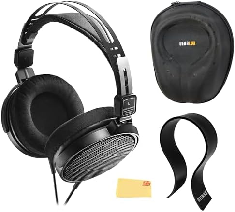 Audio-Technica ATH-R30x Professional Open-Back Reference Headphones - Black Bundle with Case, Stand, and Austin Bazaar Polishing Cloth by Unknown