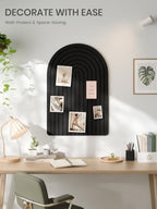 Large Arched Felt Bulletin Board 35.4''×23.6'', Black - Image 2