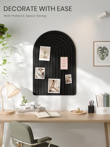 Large Arched Felt Bulletin Board 35.4''×23.6'', Black - Image 2
