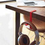 Headphone Stand Headphone Holder Headset Bracket Hanger Metal Wall Stand, Rotatable Double Clamp Hook for - Under Desk Space Save Mount(Red) - Image 7