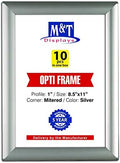 DisplaysMarket 8.5x11 Snap Frame for Wall Mount, Opti Frame, 1 inch Profile- Silver, 10 by MTDisplays