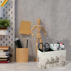 Pens Holder, Pencils Holder for Desk Organizer, Western Horse Cactus PU Leather Pencil Cups Desktop Stationery Storage Makeup Brush Holder Pens Organizer for Office Home - Image 6
