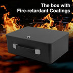 Fireproof Document Box with Key Lock, Portable Metal Safe Box with Carrying Handle to Secure Money, Jewelry, Document, Passport, Size 12.7 x 8.7 x 4.6 Inch - Image 2
