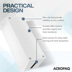 ACROPAQ Cable tidy box - Keep your cable tidy, Large (41 x 13 x 16 cm), Waterproof, Non-slip - Cable management box, Cable box, Extension lead cover box, Cable box tidy - White/Large - Image 4
