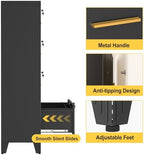 4 Drawer File Cabinet with Lock, Lateral Filing Cabinet for Home Office - Image 5