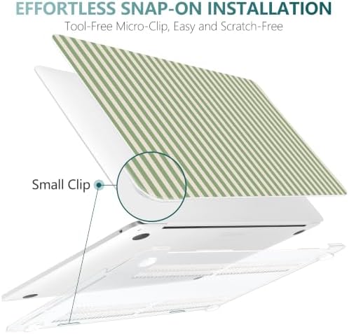 DONGKE Case for MacBook Pro 13 Inch (2026-2020 Models A2338 M2 M1/A2251/A2289), Green Stripes Hard Shell Case with Keyboard Protector, Compatible with Retina Display and Touch Bar - Image 6