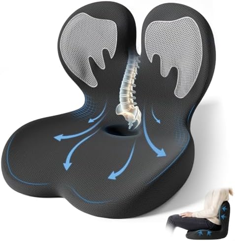 Seat Cushion with Lumbar Support Pillow,Ergonomic Chiar Cushion by XZdream