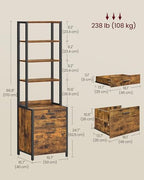 VASAGLE File Cabinet, Home Office Filing Cabinet, 3 Drawers - Image 2