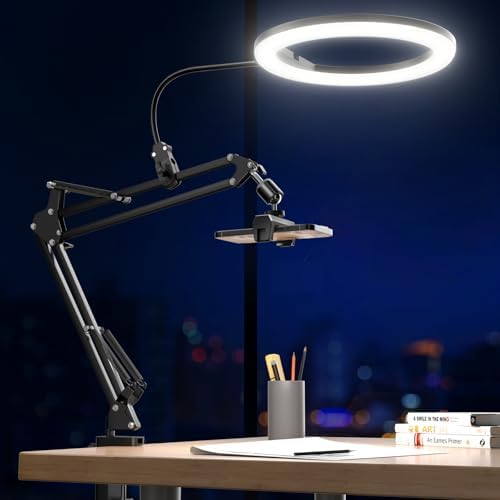 UBeesize 10" Ring Light with Overhead Phone Mount for Content Creation by UBeesize