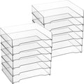 DoubleFill 12 Pcs Stackable Letter Tray Plastic Paper Tray, Clear by DoubleFill