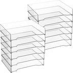 DoubleFill 12 Pcs Stackable Letter Tray Plastic Paper Tray, Clear by DoubleFill