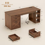 SEDETA 55.1" Farmhouse Executive Office Desk with 3 Drawers for Home Office - Image 2