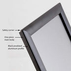 M&T Displays Opti Snap Poster Frame 8.5x11 Inch Black 1" Aluminum Profile Front Loading Wall Mounting Photo Picture Document Certificate Sign Holder Mitered Corner Anti Glare Cover (10 pack) - Image 3