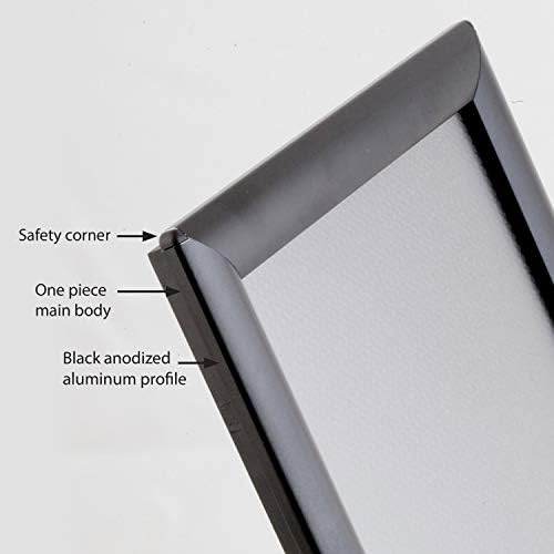 M&T Displays Opti Snap Poster Frame 8.5x11 Inch Black 1" Aluminum Profile Front Loading Wall Mounting Photo Picture Document Certificate Sign Holder Mitered Corner Anti Glare Cover (10 pack) - Image 3