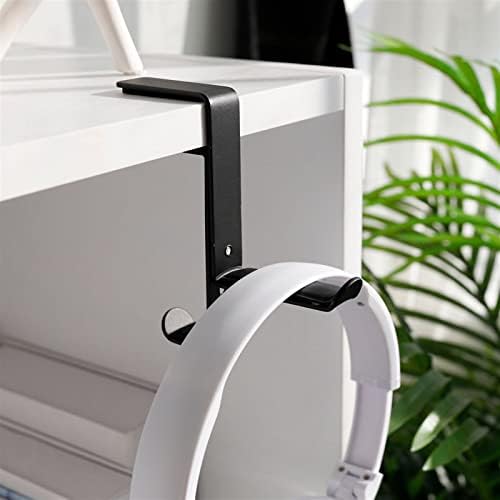 Headphone Stand Headphone Holder Headset Bracket Hanger Metal Wall Stand, Rotatable Double Clamp Hook for - Under Desk Space Save Mount(Black) - Image 5