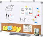 SWANCROWN Dry Erase Cork Board Combo,18 x 24 in, Silver Aluminum Frame by SWANCROWN