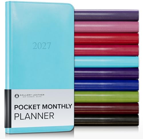 Gallery Leather Pocket Monthly Planner 2026-2027 Acadia Pool by GalleryLeather