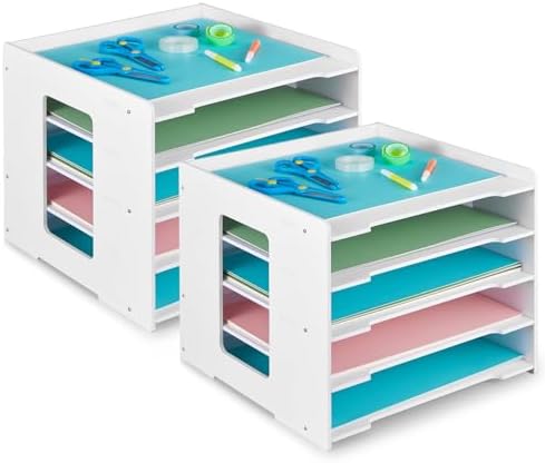 Juexica 2 Pack 5 Tier Scrapbook Paper Organizer, 11 x 12.6 x 12.6 Inch by Juexica