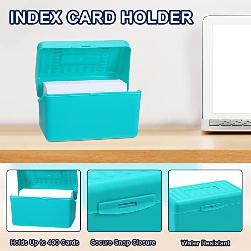 Fuutreo 12 Pack 3x5 Index Card Box Organizer Case with Lids, Bright Colors - Image 3