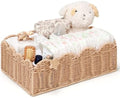 Wicker Diaper Caddy Organizer, Rattan Baby Basket, Flesh Tone, L by Klippehop