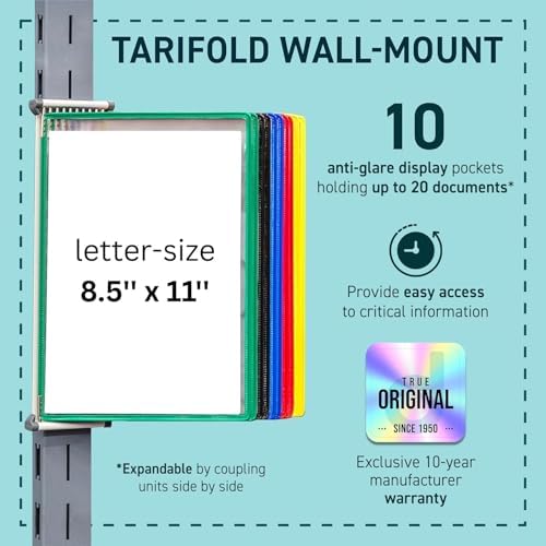 Tarifold Wall Mount Reference System, 10 Pockets, Expandable, Assorted - Image 3