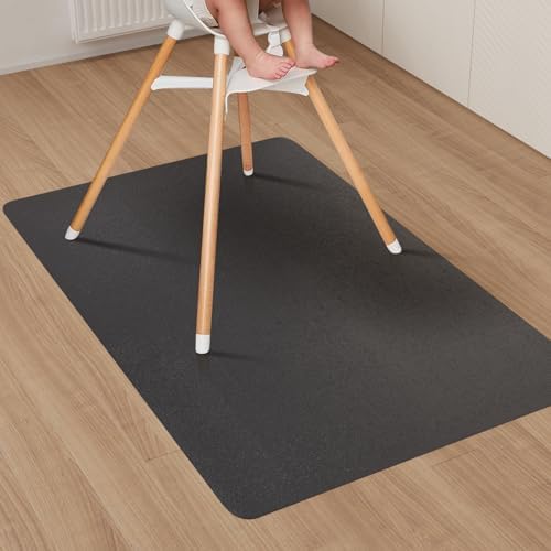 Area Floor Mat for Home, 3'×5' Black No SlipVinyl Area Rug for Hard Floor by ZPAIAreaFloorProtector