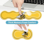 Keyboard Mouse Pad Set, Extended Gaming Mouse Pad+Ergonomics Keyboard Wrist Rest Support, Memory Foam, Easy Typing Pain Relief, 4Pcs XL Ultra Thick Desk Mat,Honey Bee - Image 4