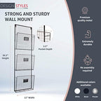 Three Tier Wall File Holder – Durable Copper Metal Rack with Spacious Slots for Easy Organization, Mounts on Wall and Door for Office, Home, and Work – by Designstyles - Image 2