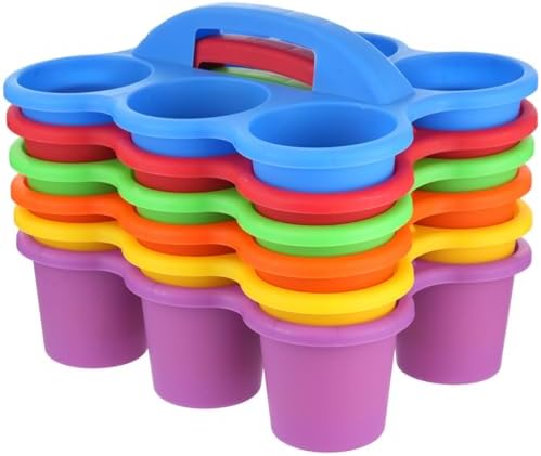 Joyibay 6 Pcs Desktop Caddy Organizer, 6-Compartment w/Handle, Multicolor - Image 6