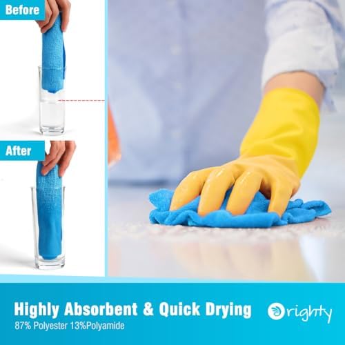 Orighty Microfiber Cleaning Cloth Bulk, 150 Pack Shop Towels 12x12 in, Blue - Image 3