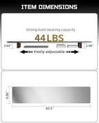 Aluminum Dual Monitor Stand Riser with Wooden Legs, 42.5" Wide - Image 3