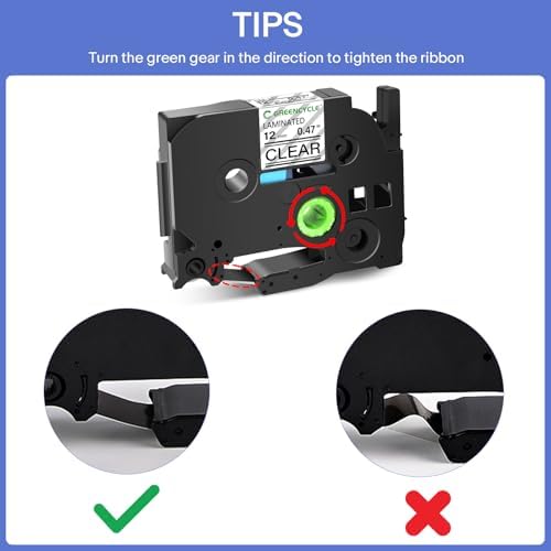 GREENCYCLE 10 Pack Compatible for Ptouch TZe-131 TZ-131 1/2" 12mm 0.47 inch Laminated Label Tapes Black on Clear Used in Ptouch PTD210 PT-D200 PTD600 D400 PTH110 Label Makers - Image 6