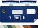 AFIING Cork Desk Mat 47" x 23.6", Dual-Sided Natural Cork & PU Leather Desk Pad, Non-Slip Waterproof Large Mouse Pad for Office, Home & Gaming (Sapphire Blue) by AFIING
