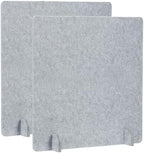 PATIKIL Desk Dividers 24" x 24", 2 Pack Desk Privacy Panel Freestanding Noise Reducing Partition Acoustic Panel with 4Pcs Support Feet for Testing Office Home Library, Cement Gray Style C by PATIKIL