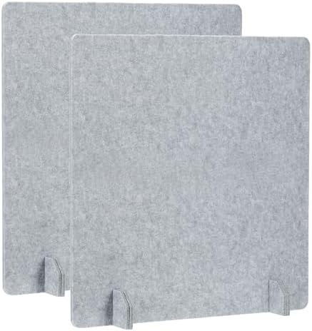 PATIKIL Desk Dividers 24" x 24", 2 Pack Desk Privacy Panel Freestanding Noise Reducing Partition Acoustic Panel with 4Pcs Support Feet for Testing Office Home Library, Cement Gray Style C by PATIKIL