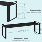 2 Pack Long Expandable Cabinet Organizer Shelves - Image 3