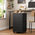BOTLOG 4-Drawers Chest, Mobile Under Desk Drawer with Locking Casters, Wooden Printer Stand with Wheels, Rolling Craft Storage Cabinet for Home Office, Black by BOTLOG