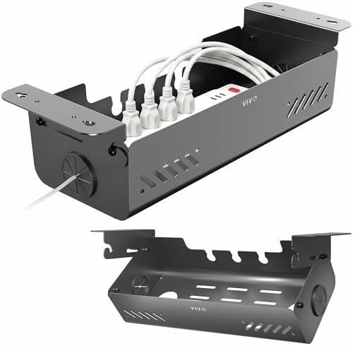 VIVO Black Screw-On Flip-Open 19 in Cable Management Box, DESK-ACMB20-S by VIVO