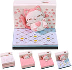 3D Calendar 2027, Desk Time Piece Calendar 2027,Tear-Away 3D Paper Art Notepad w LED Lights,Creative 3D Memo Artsy Pad Calendars, DIY Paper Carving Gift (Jumping Cat) by Ksgolif
