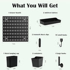 Wall Mount Wall Organizer Pegboard for Gaming & Office, 4 Pack, 12x12 Inch - Image 3