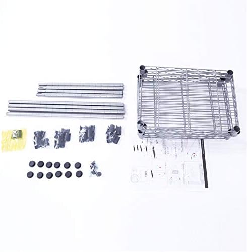 4 Tier Storage Racks Shelving, Heavy Steel Pantry Shelves, Adjustable Wire Shelving Rack, Suitable for Garage, Kitchen, Bathroom, Office, 14" W x 10" D x 31" H, Chrome - Image 3