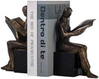 Lukitas Readers Decorative Bookends Heavy Duty Non-Slip, Bronze, Resin 8'' - Image 5