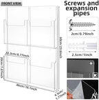 RattanView 2 Pcs Brochure Holder Wall Mount Acrylic Magazine Display - Image 2
