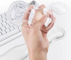 Gel Keyboard Wrist Rest, Cute Wrist Support and Arm Support Keyboard Rest for Keyboard and Mouse Typing Pain Relief，Suitable for Office/Computer/Laptop/Gaming（Transparent White Set ） - Image 5