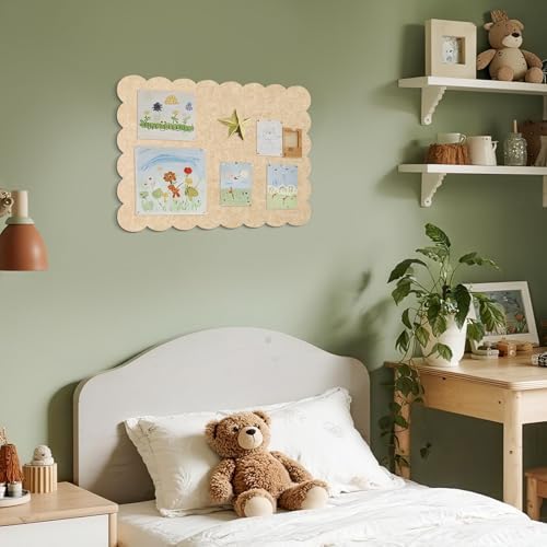 Scalloped Bulletin Board 24x18 inches, Decorative Felt Pin Board for Wall - Image 5