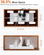 Solid Wood Cable Management Box, Cute Smile Cord Hider Box for Desk - Image 3