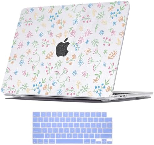 Glitter Floral Design Case for 2022-2026 MacBook Air 13" M5/M4/M3/M2 by Unknown