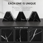 Koville Marble Bookends for Shelves, Natural Stone Book Ends for Large Books, Heavy Duty Bookends, Decorative Bookends for Office Home Kitchen Decor, Unique Modern Book Ends(Black) - Image 4